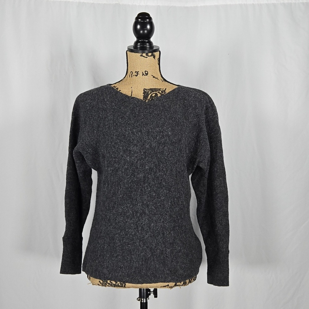 Banana Republic Women's Size XL Charcoal Wool Blend Sweater V-Neck‎ Pullover